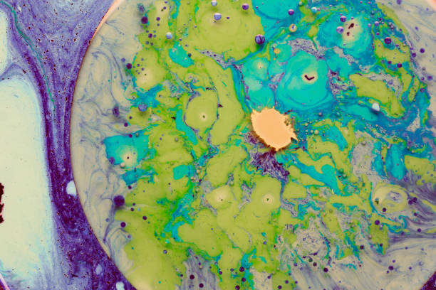 istock Mixed paint and oil texture. Alcohol ink splash. 1883454826