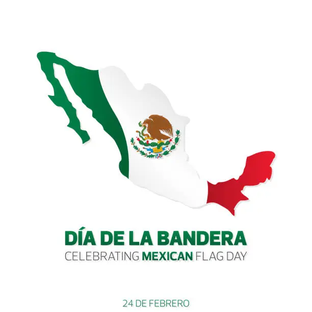 Vector illustration of Dia de la Bandera Celebrating Mexican Flag Day