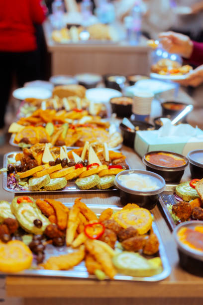 istock Different foods served on a tray at a Swedish Buffet Party 1883514667