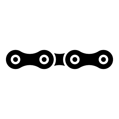 Chain bicycle link bike motorcycle two element icon black color vector illustration image flat style simple