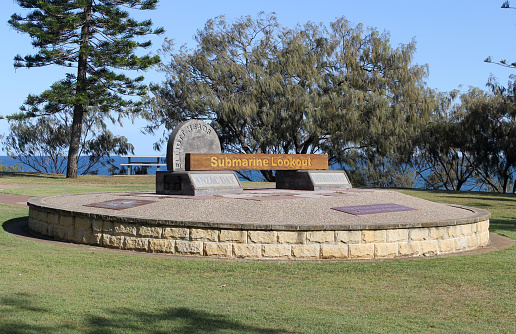 Elliott Heads, Queensland, Australia - November 18, 2022: Submarine Lookout Anzac Day Memorial at Elliott Heads near Bundaberg