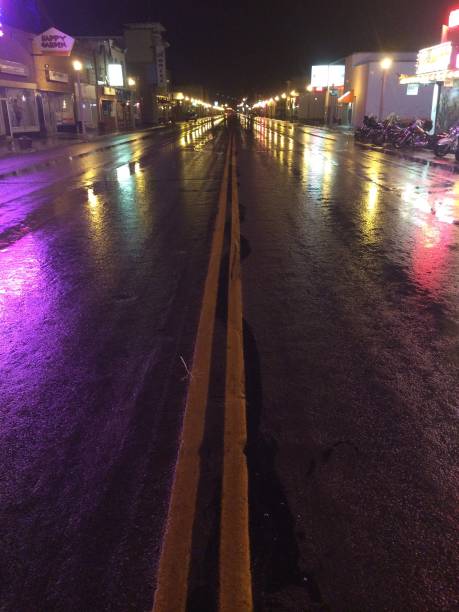 istock Downtown Ely Nevada on a Wet Rainy Night, Empty Street 1883585122