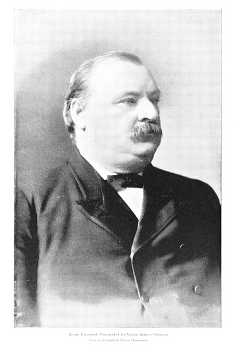 Portrait of Stephen Grover Cleveland (March 18, 1837 -June 24, 1908), 22nd and 24th U.S. President. Photograph published in1895. Copyright expired; artwork is in Public Domain.