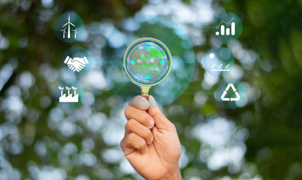 istock Sustainable green energy development and commercial operation concept based on renewable energy, carbon dioxide reduction concept Green enterprises using renewable energy can limit climate change and global warming 1883669878