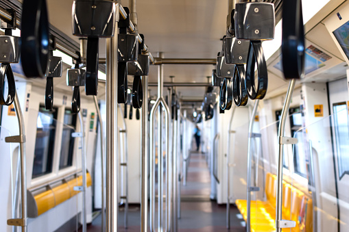 Handle ring inside subway or sky train.