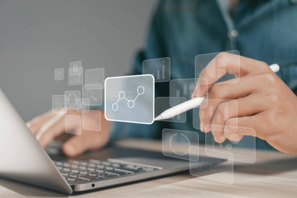 istock Business analysis concept. Businessman using computer laptop to financial data analysis and data management system for financial report with business graph growth chart, finance and investment. 1883758686