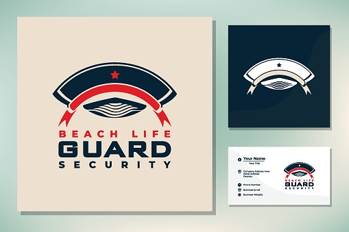 Sea Ocean Wave for Beach Watch Guard Lifeguard Security logo