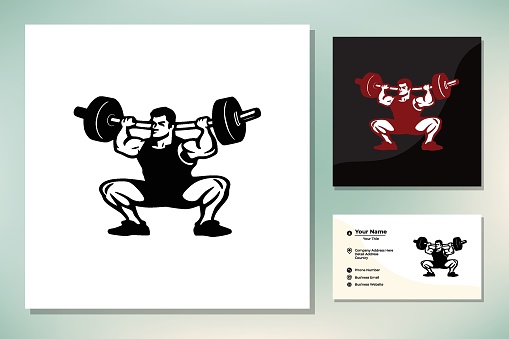 Initial Letter SH HS with Barbell Dumbbell for gym Gym, Weight Lifting Bodybuilder symbol design