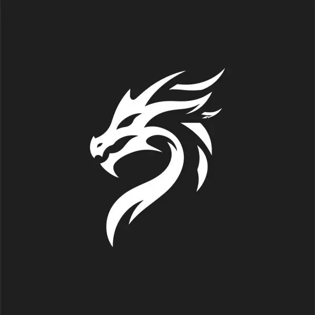 Vector illustration of dragon logo design Illustration