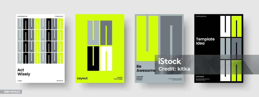 Abstract Report Layout Modern Poster Template Geometric Flyer Design ...
