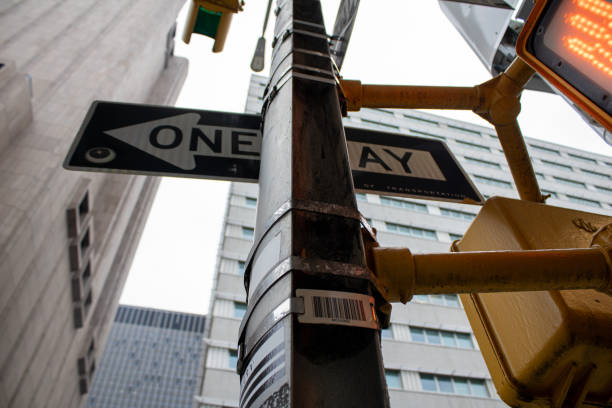 istock Lower manhattan 'one way' sign on 33 Thomas street 1884119227