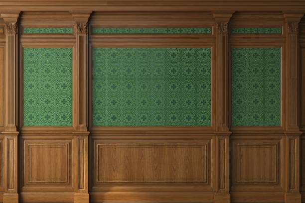 istock Cabinet wall background wood panels 1884121848