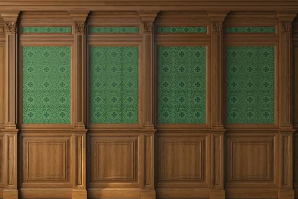 istock Cabinet wall background wood panels 1884121849