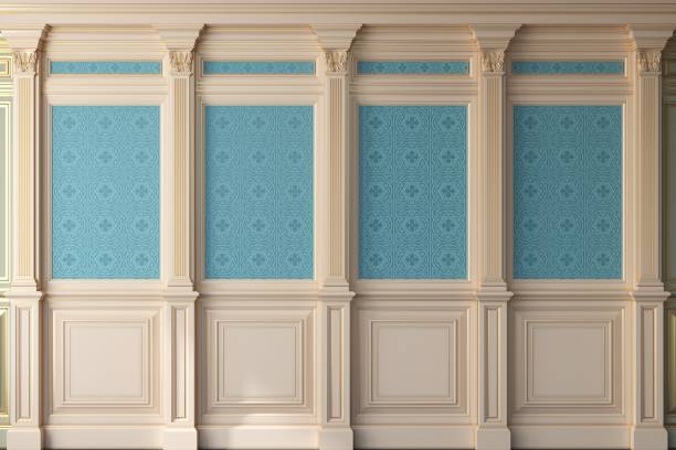 istock Cabinet wall background wood panels 1884121850