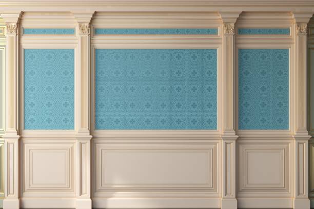 istock Cabinet wall background wood panels 1884121854