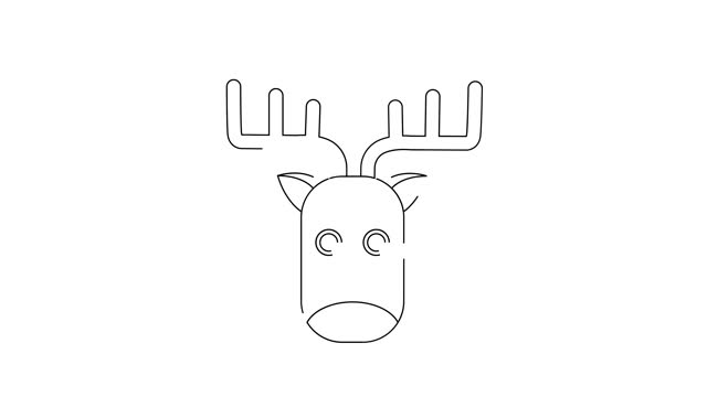 animated sketch of a deer head icon