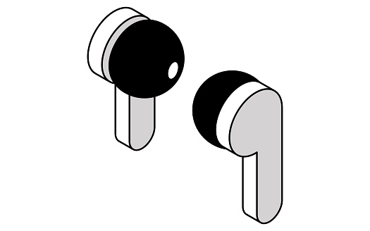Illustration of Noise-Canceling Earphone Easy-to-Use Noise Suppression Goods