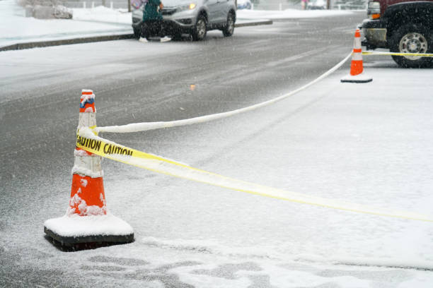 Rush hour traffic during a heavy snowfall on the Angus L. MacDonald Bridge.