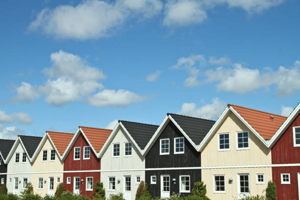 Houses in a village in Denmark stock photo