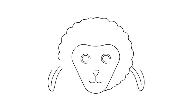 animated sketch of a sheep's head icon