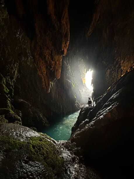istock spectacular view of a river from inside a cave 1884382835
