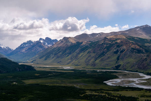 istock Mountains viewpoint in el chalten with river and dramatic cloud (Patagonia, Argentina) 1884385957