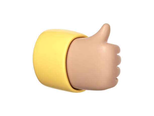 istock 3D cartoon thumb up icon. Hand gesture of like, ok, good, success or approve. Vector 3d Illustration 1884391659