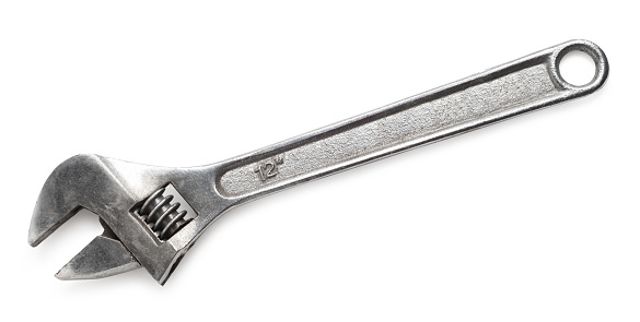 tool gas wrench on white isolated background