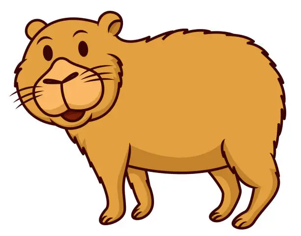 Vector illustration of Capybara cartoon