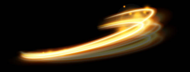 istock Light gold effect of shiny lines.Gold color glowing design element.Wavy bright stripes. 1884464181