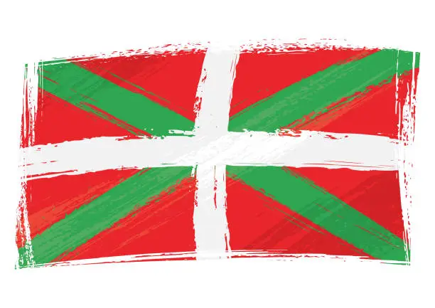 Vector illustration of Grunge Basque Country flag