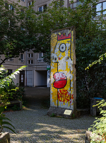 Berlin, Germany - September 25, 2023: A picture of a Berlin Wall section at the Berlin Wilhelmstrasse.