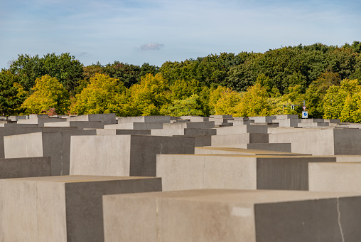 Berlin, Germany - September 25, 2023: A picture of the Memorial to the Murdered Jews of Europe.