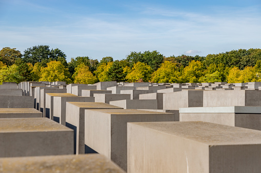 Berlin, Germany - September 25, 2023: A picture of the Memorial to the Murdered Jews of Europe.