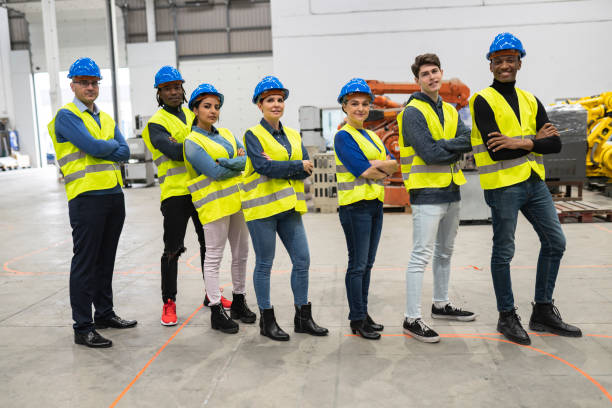 istock group of multiracial workers from a logistics company, diverse engineers 1884575864