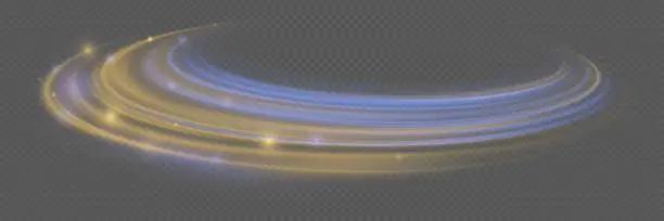 Vector illustration of Glowing effect. Glowing speed lines. Abstract traffic lines on the road.