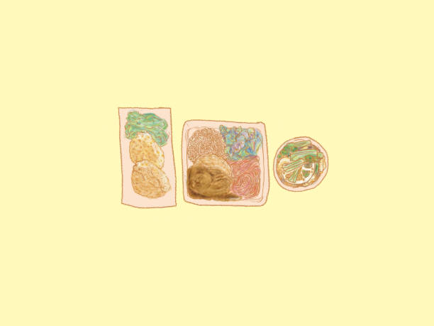 istock Hamburger Neapolitan lunch box, Croquette and Boiled spinach seasoned with soy sauce 1884626957