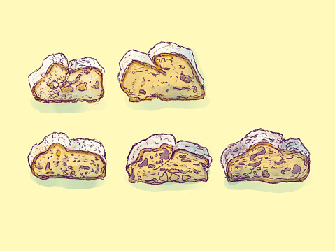 Stollen Bread Vector Stollen Stock Illustration - Download Image Now - Baked, Baked Pastry ...