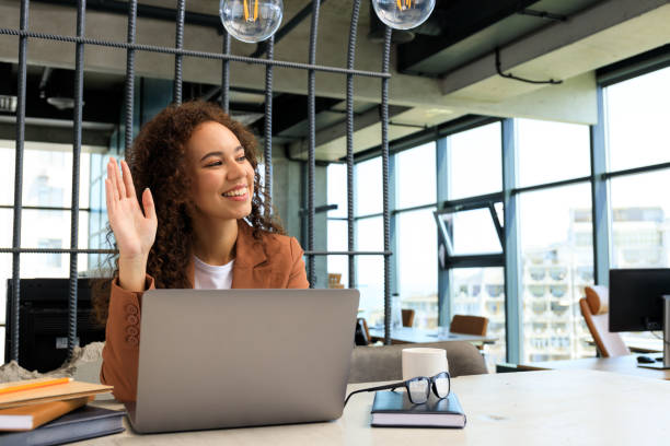 istock Coworking and work in office concept with young woman 1884657748