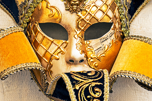 Venetian mask, selective focus, Venice, Italy