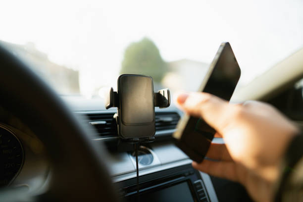 istock Wireless Car Charger And Smart Phone 1884684311