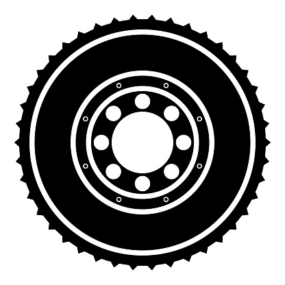 Car clutch flywheel cohesion transmission auto part plate kit repair service icon black color vector illustration image flat style simple