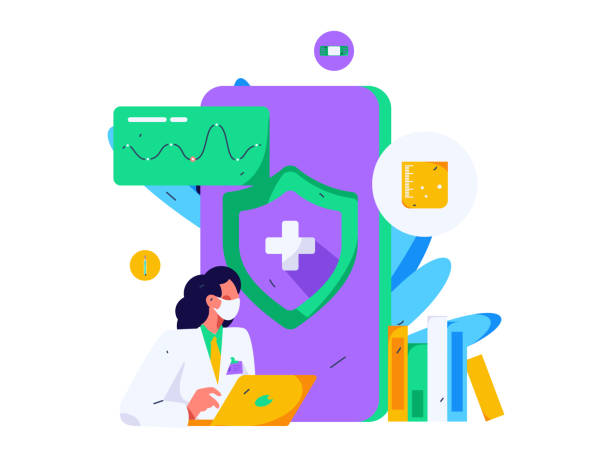 istock Medical characters fighting the epidemic flat vector concept operation hand drawn illustration 1884745392