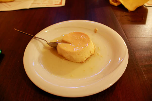 Dessert, classic pudding. Sweet food. Food concept.