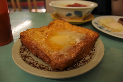 The french toast, Hong Kong food. Tea-time snack. Food concept.