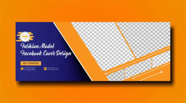 Vector illustration of Fashion facebook cover and web banner template layout