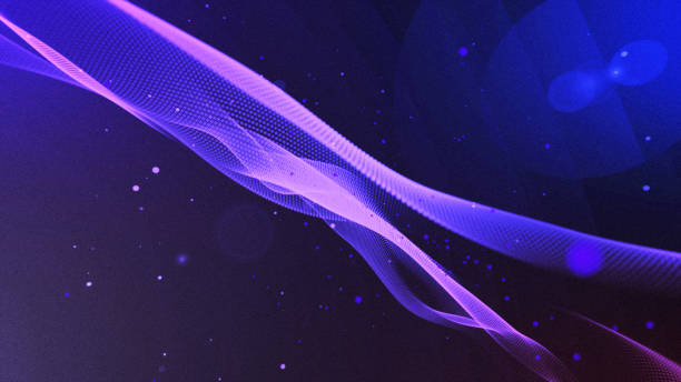 istock Beautiful purple particle form, futuristic neon graphic Background, wave particle 3d abstract art element illustration, technology artificial , futuristic theme wallpaper animation 1884765621