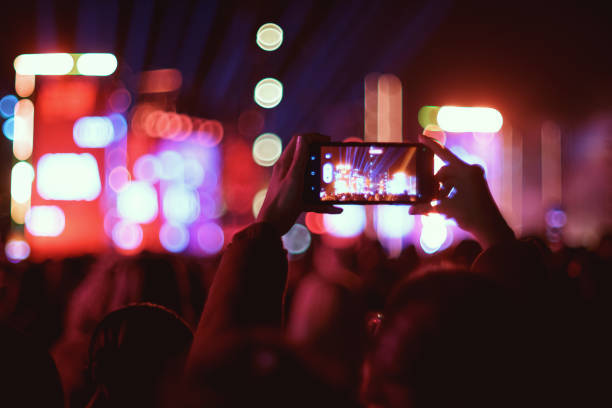 istock Night Concert at Skanderberg Square with Bokeh Lights 1884768000