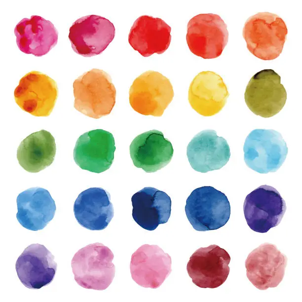 Vector illustration of Colorful Watercolor Dots