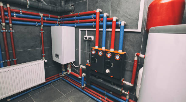 istock A modern electic boiler room. Equipment for modern heating system as a boiler, heater,pipes, expansion tank and other 1884794107